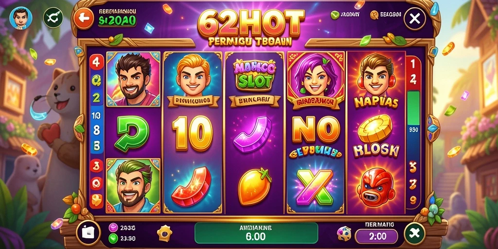 Screenshot gameplay 62HOT menampilkan pengalaman slot yang mengasyikkan.
