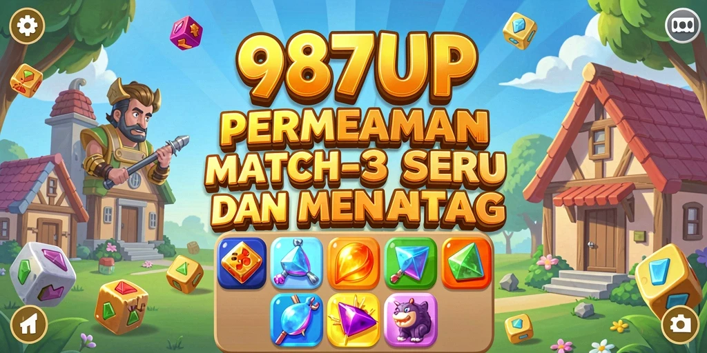 Gameplay seru dan penuh warna di 987UP dengan tantangan Match-3.
