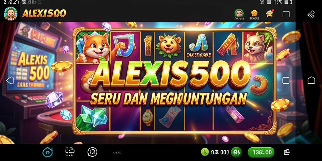 Screenshot utama ALEXIS500 menampilkan momen mendebarkan dari permainan Slot.