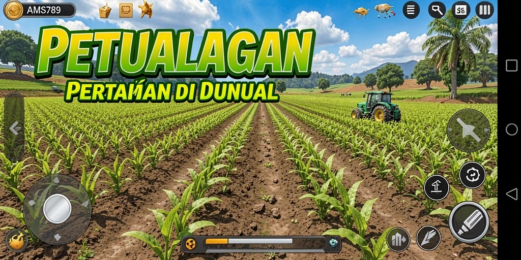 Tampilan gameplay seru dengan aktivitas bertani di AMS789.