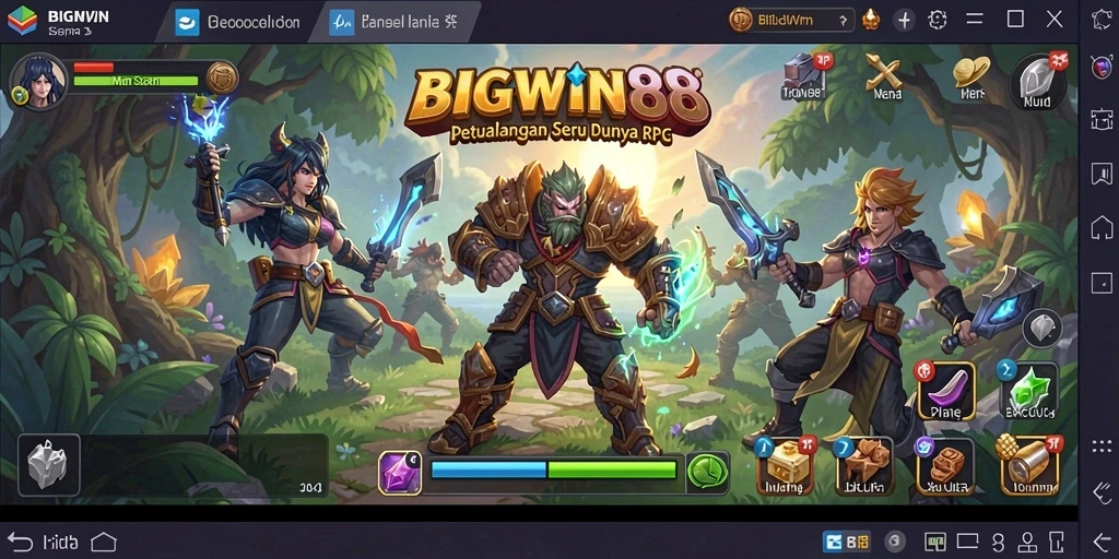 Tangkapan layar menunjukkan aksi seru dalam gameplay RPG BIGWIN88.
