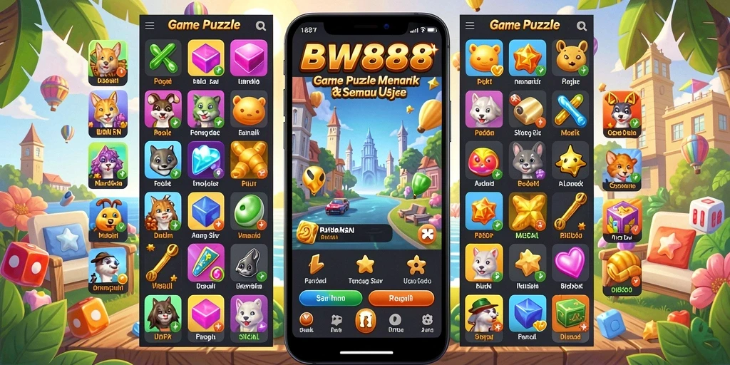 Tampilan gameplay BW888 menampilkan teka-teki yang menantang dan grafis yang menarik.