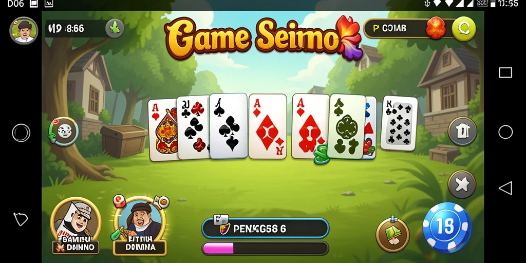 Screenshot D06 menunjukkan antarmuka permainan Domino yang menarik.