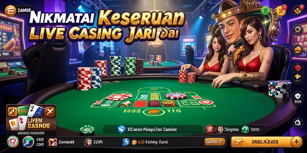 Tampilan permainan Live Casino yang menarik dan mendebarkan di DAM88.