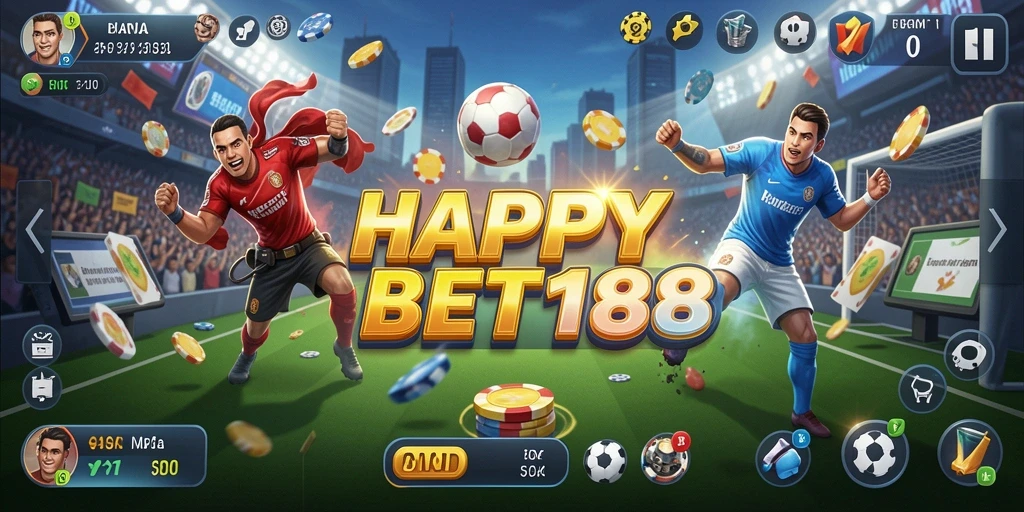Screenshot utama HAPPYBET188 menampilkan gameplay simulated yang mengasyikkan dan interaksi sosial.
