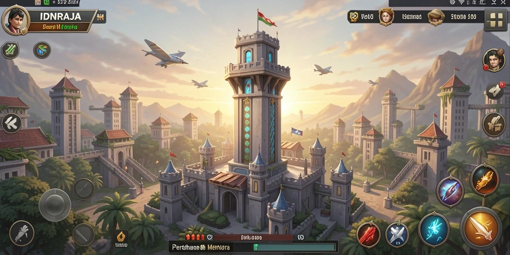 Gameplay seru IDNRAJA dengan strategi menara yang cerdas.