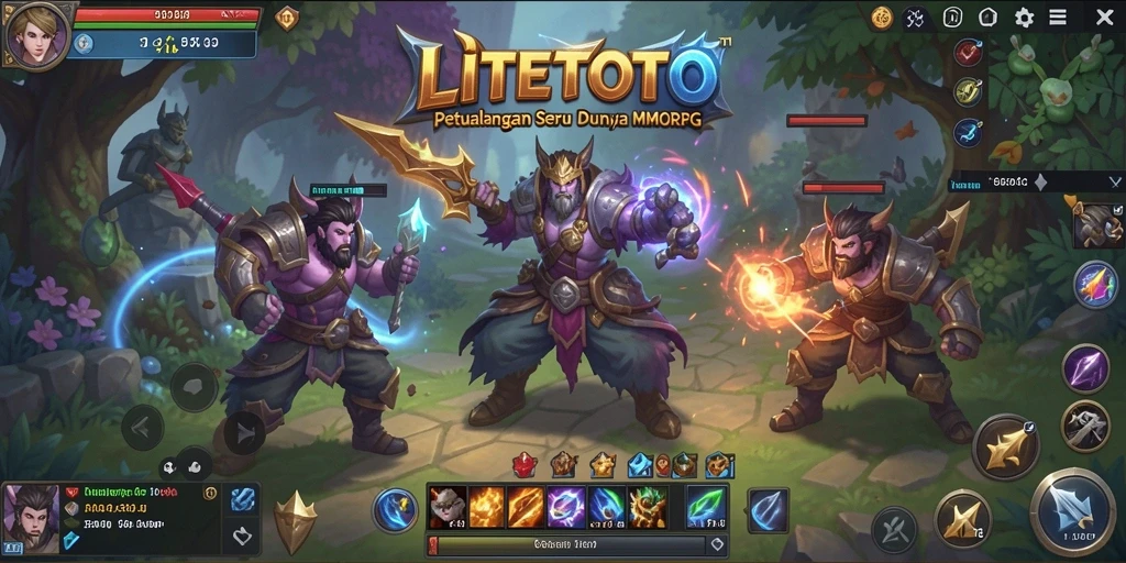 Screenshot gameplay LITETOTO menampilkan aksi seru dalam pertarungan MMORPG.
