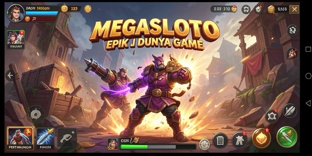Tangkapan layar MEGASLOTO menampilkan aksi pertarungan yang intens dan menarik.