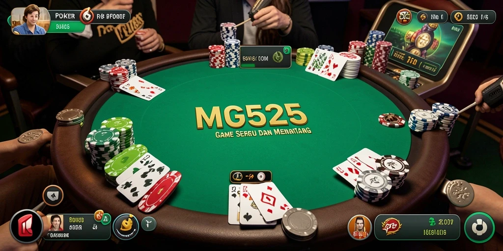 Tampilan gameplay MG525 yang menarik dalam permainan Poker.