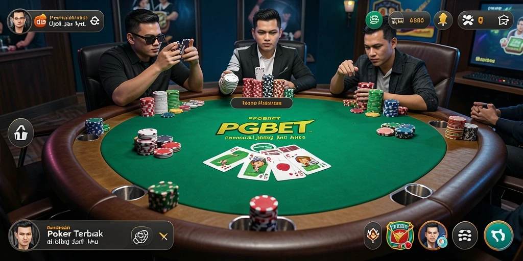 Tampilan gameplay poker PGBET yang seru dan mendebarkan.