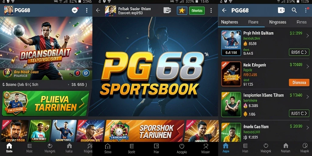 Screenshot PGG68 menampilkan antarmuka Sportsbook yang dinamis dan menarik.