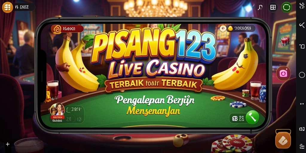 Screenshot gameplay PISANG123 dengan dealer Live Casino yang interaktif.