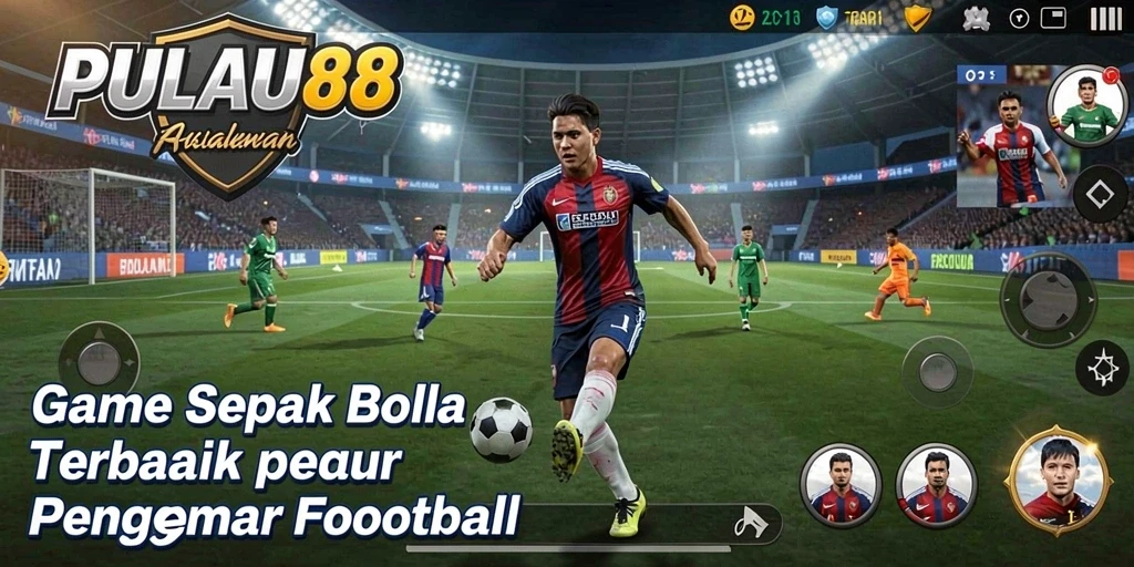 Screenshot gameplay PULAU88 yang menampilkan aksi sepak bola yang seru.