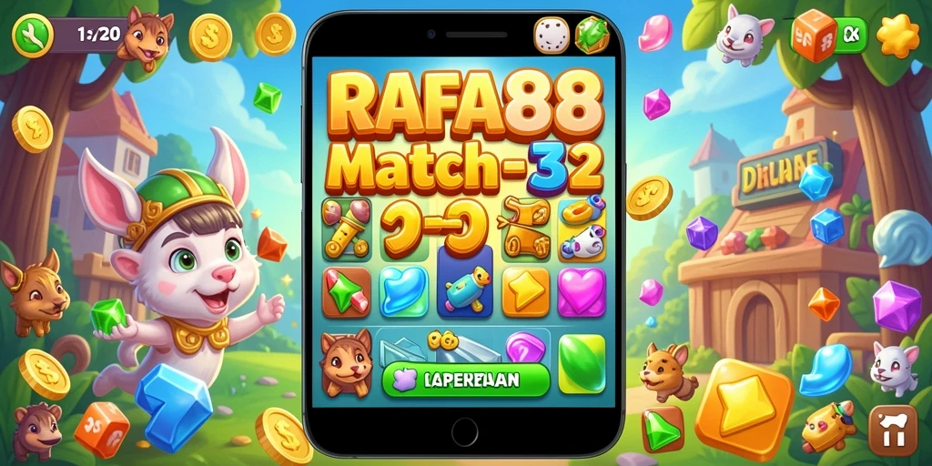 Screenshot gameplay RAFA88 yang menunjukkan keseruan mencocokkan objek Match-3.