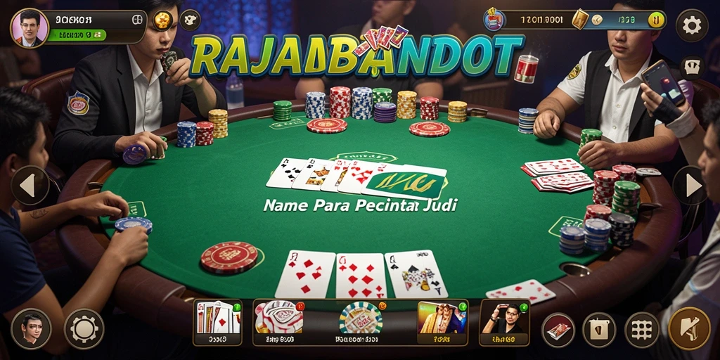 Tampilan gameplay Poker yang seru di RAJABANDOT.