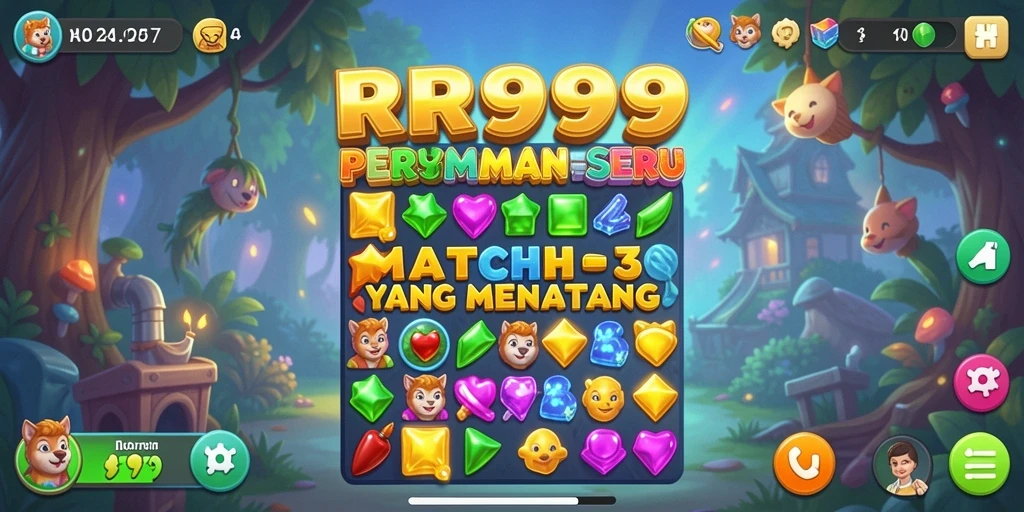 Screenshot gameplay RR999 dengan elemen Match-3 yang seru.