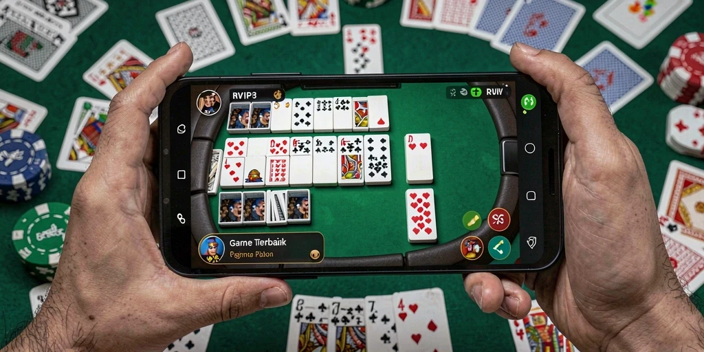 Tampilan utama gameplay RVIP3 dengan suasana pertandingan Domino yang seru.