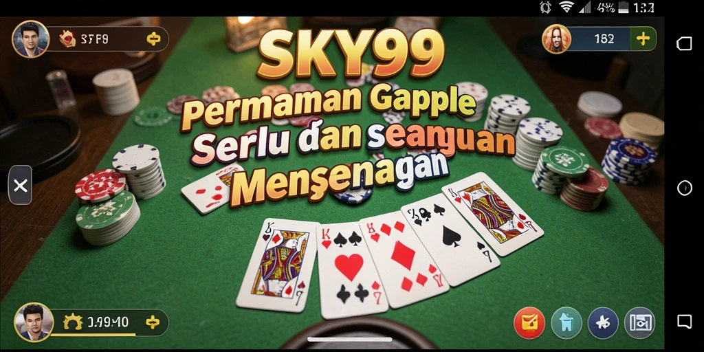 Tampilan gameplay Gaple yang seru dan interaktif di SKY99.