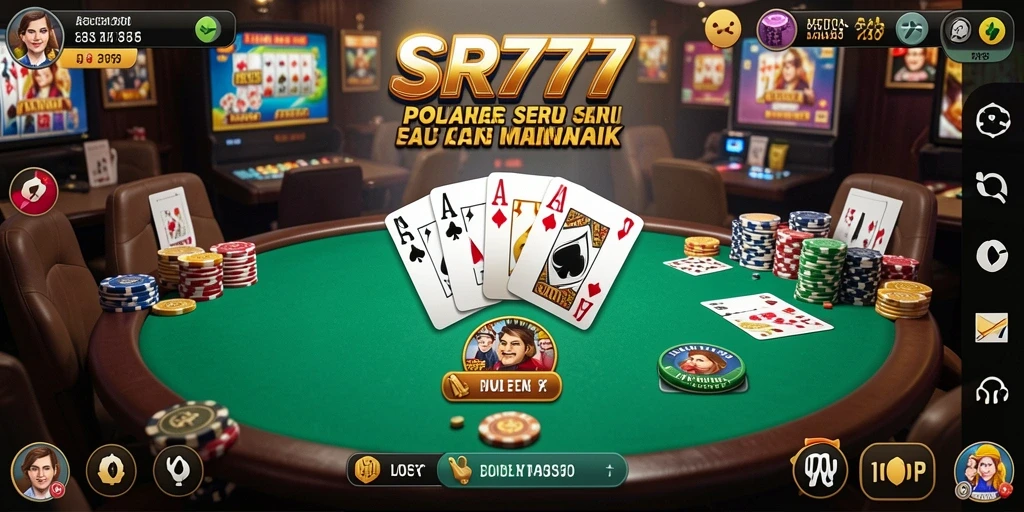 Screenshot SR777 menampilkan gameplay poker yang menarik dan interaktif.