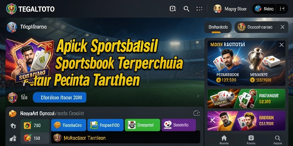 Tampilan utama TEGALTOTO menampilkan opsi taruhan olahraga.