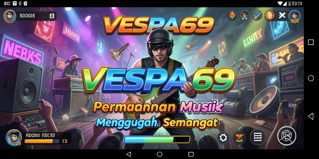 Tampilan gameplay VESPA69 yang seru dan penuh warna.