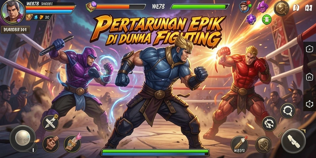 Tampilan aksi pertarungan mendebarkan dalam WE878 dengan karakter berbeda.